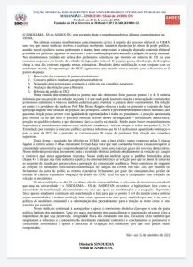 O SINDUEMA – SS do ANDES-SN, vem por meio deste se manifestar sobre os últimos acontecimentos na UEMA